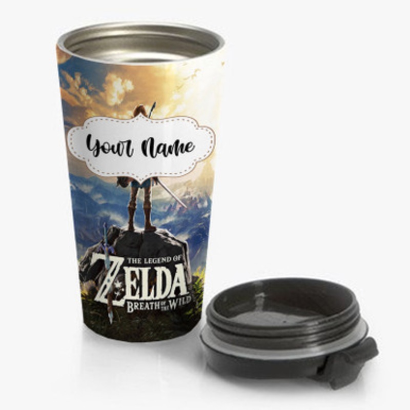 Pastele The Legend of Zelda Breath of the Wild Custom Personalized Name Stainless Steel Travel Mug