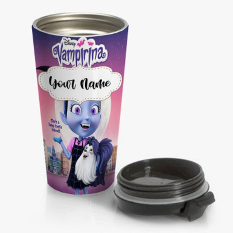 Pastele Vampirina Custom Personalized Name Stainless Steel Travel Mug
