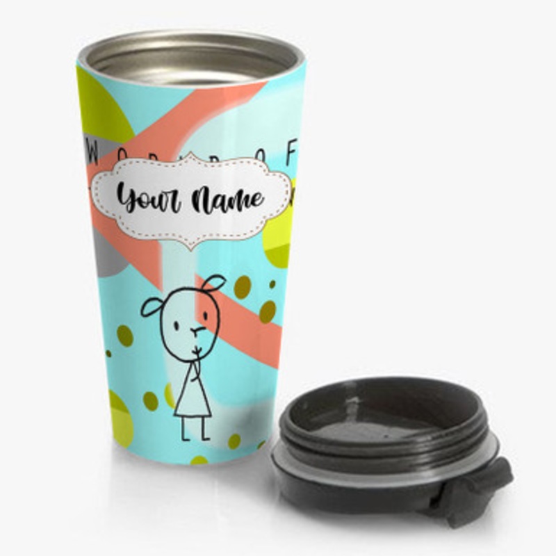 Pastele World of Tomorrow It s Such a Beautiful Day Custom Personalized Name Stainless Steel Travel Mug