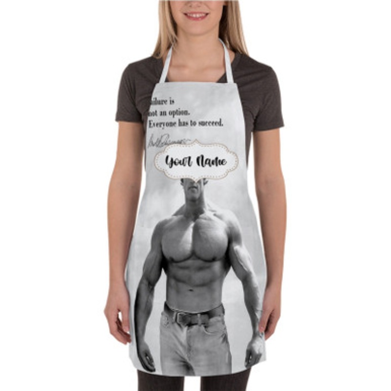 Pastele Arnold Schwarzenegger Motivational Quotes Art Custom Personalized Name Kitchen Apron