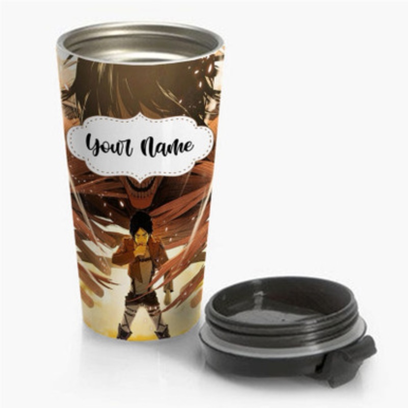 Pastele Attack on Titan Eren Yeager Custom Personalized Name Stainless Steel Travel Mug
