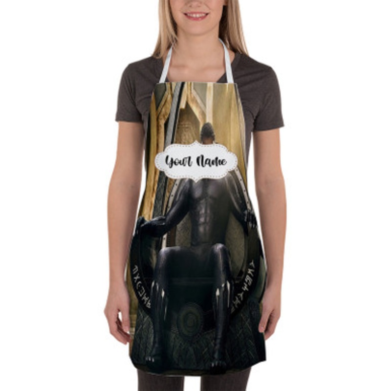 Pastele Black Panther Custom Personalized Name Kitchen Apron