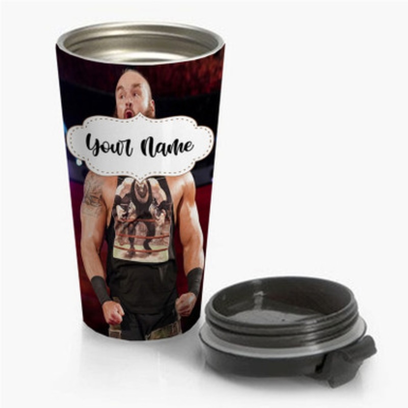 Pastele Braun Strowman Custom Personalized Name Stainless Steel Travel Mug