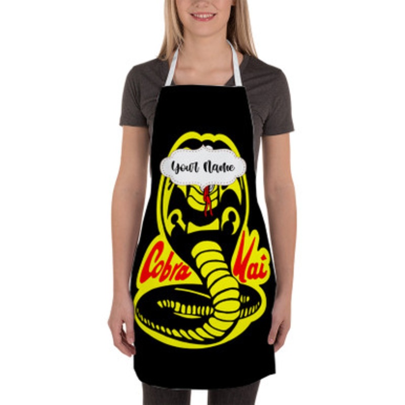 Pastele Cobra Kai Custom Personalized Name Kitchen Apron