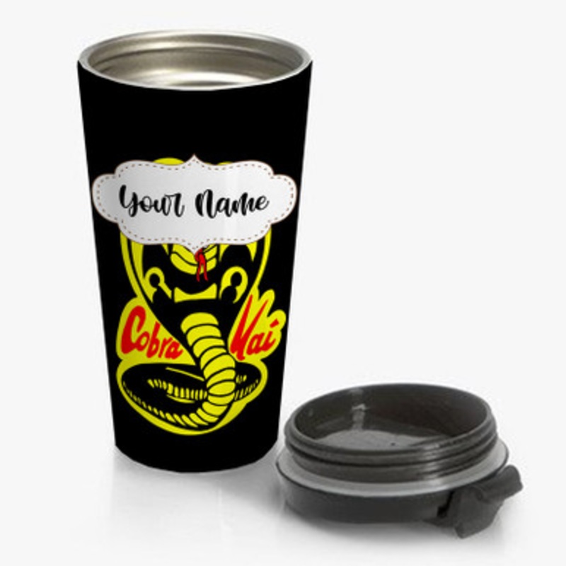 Pastele Cobra Kai Custom Personalized Name Stainless Steel Travel Mug