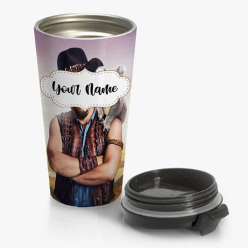 Pastele Danny Mc Bride Crocodile Dundee Custom Personalized Name Stainless Steel Travel Mug
