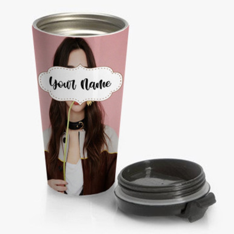 Pastele Dua Lipa Flower Custom Personalized Name Stainless Steel Travel Mug
