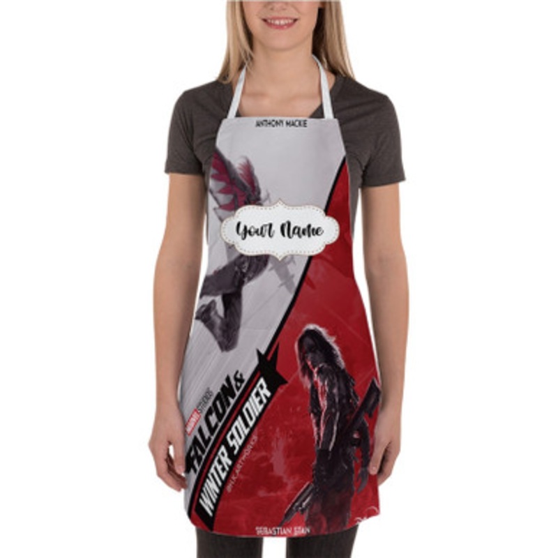 Pastele falcon and winter soldier Custom Personalized Name Kitchen Apron
