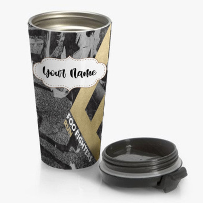 Pastele Foo Fighters Run Custom Personalized Name Stainless Steel Travel Mug
