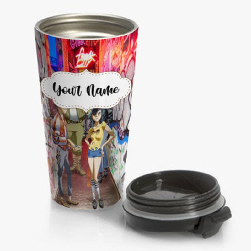 Pastele Gorillaz Custom Personalized Name Stainless Steel Travel Mug
