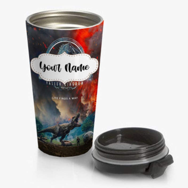 Pastele Jurassic World Fallen Kingdom Custom Personalized Name Stainless Steel Travel Mug