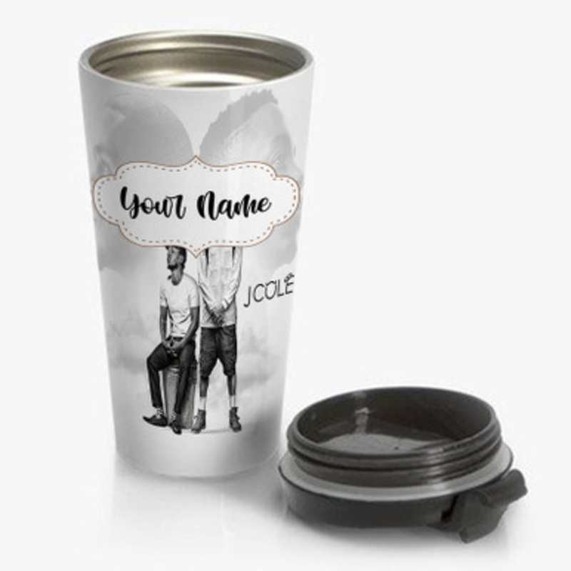 Pastele Kendrick Lamar and J Cole Art Custom Personalized Name Stainless Steel Travel Mug