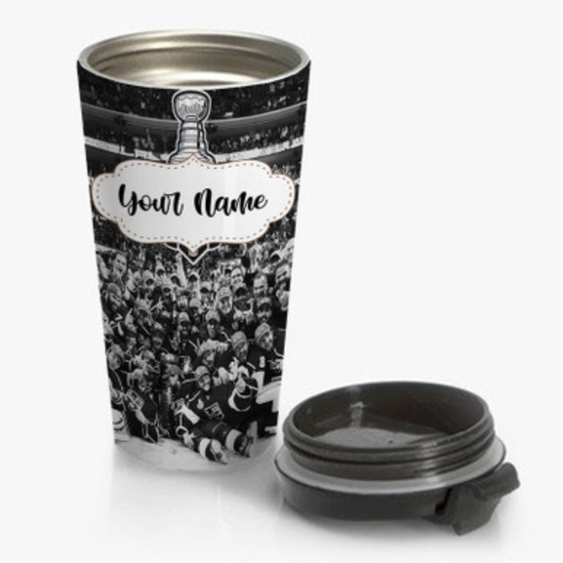 Pastele LA Kings NHL Custom Personalized Name Stainless Steel Travel Mug