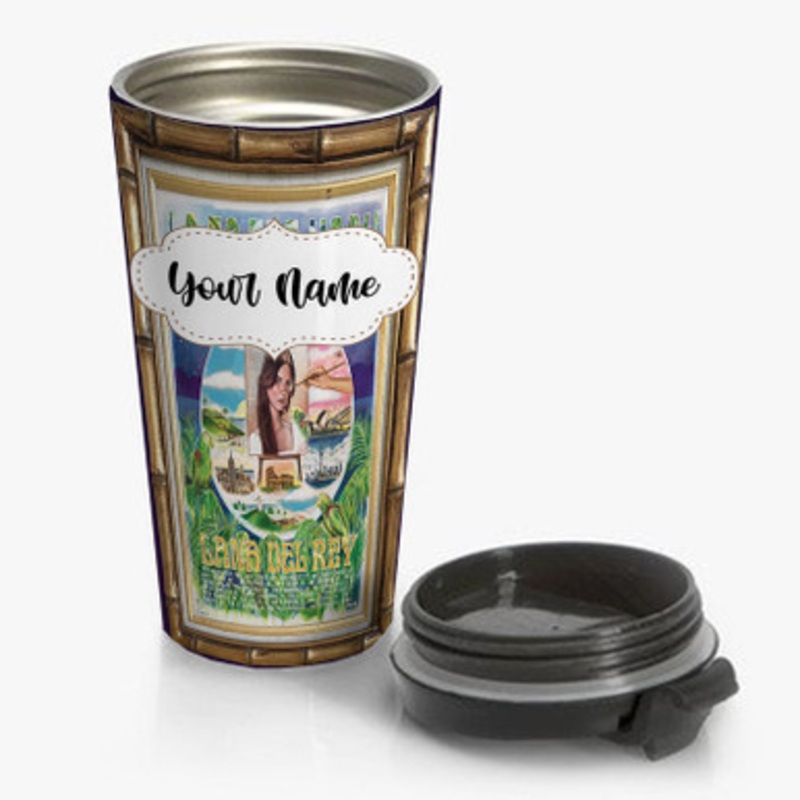 Pastele Lana Del Rey LA to the Moon Custom Personalized Name Stainless Steel Travel Mug