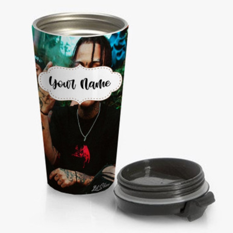 Pastele Lil Skies Custom Personalized Name Stainless Steel Travel Mug