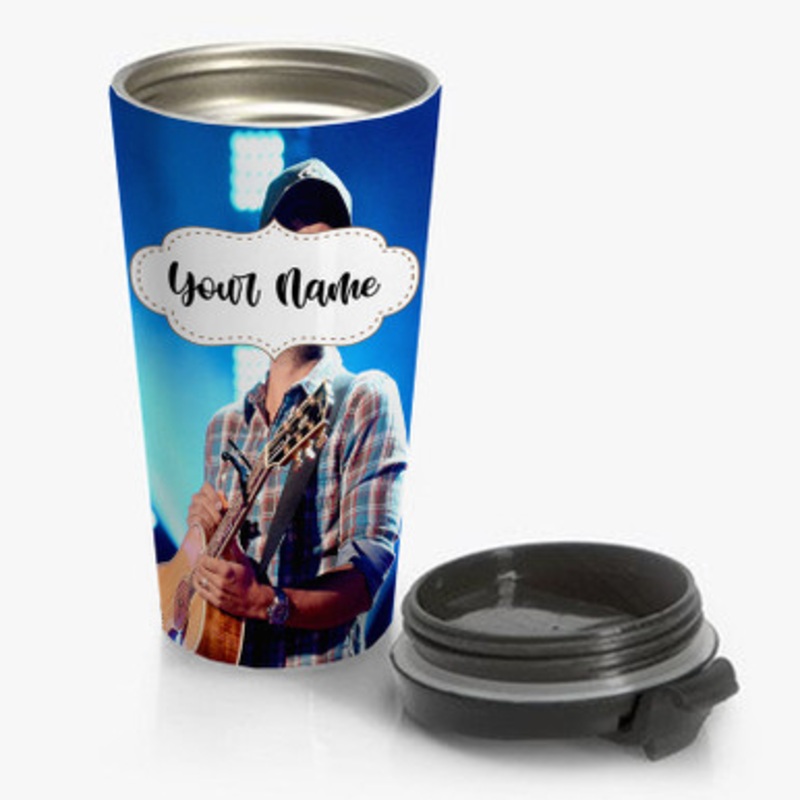 Pastele Luke Bryan Custom Personalized Name Stainless Steel Travel Mug