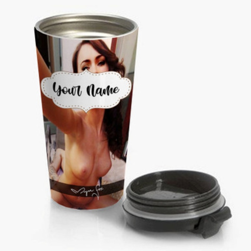 Pastele Megan Fox Nude Custom Personalized Name Stainless Steel Travel Mug
