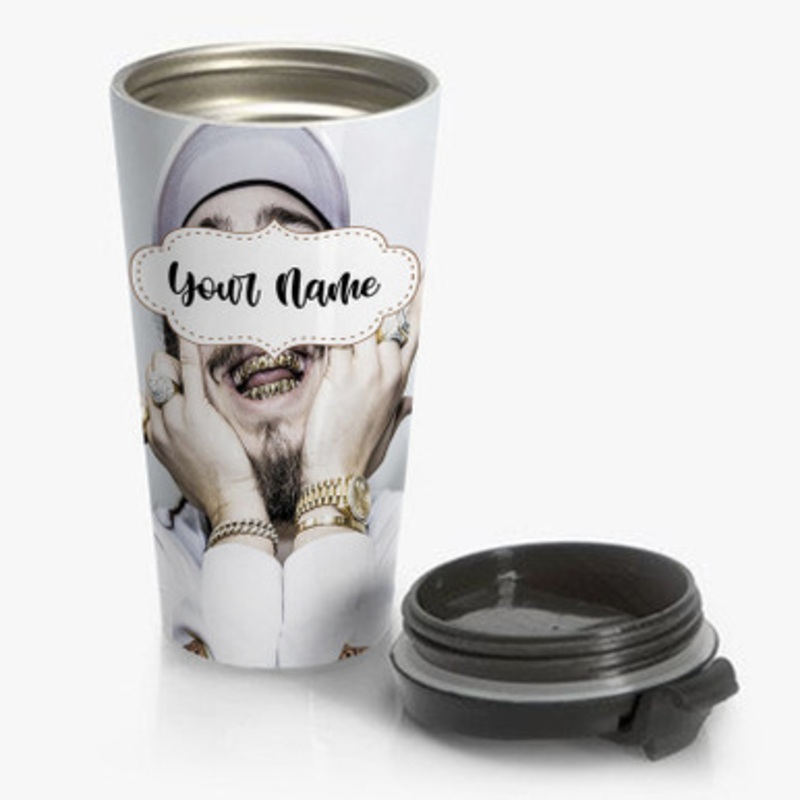 Pastele Post Malone Custom Personalized Name Stainless Steel Travel Mug
