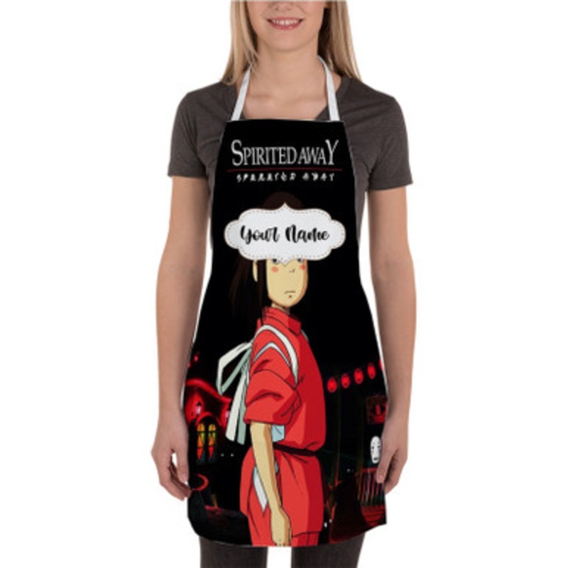 Pastele Spirirted Away Studio Ghibli Custom Personalized Name Kitchen Apron