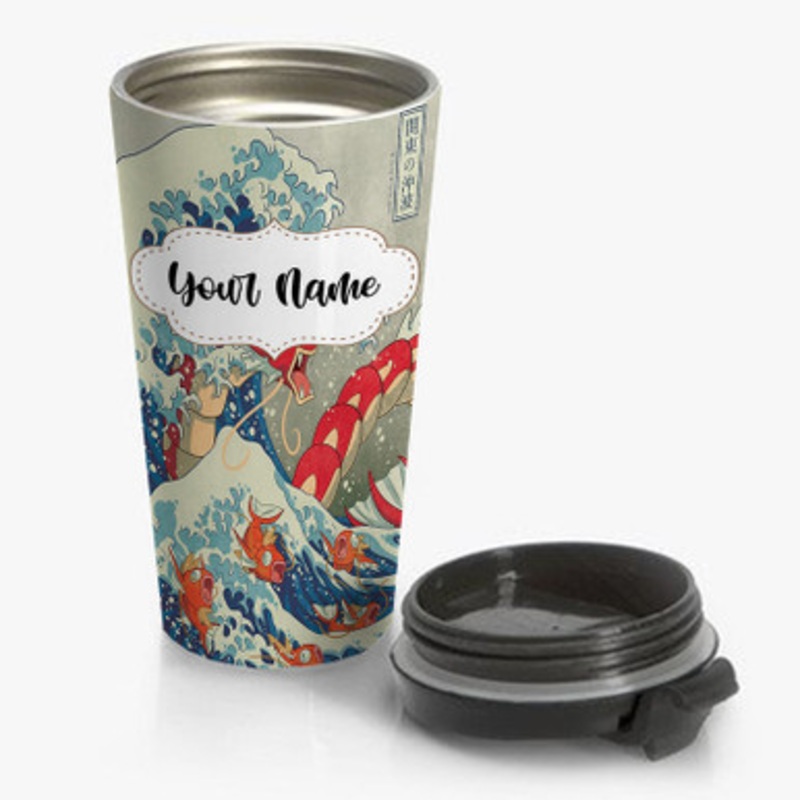 Pastele The Great Red Wave IIjk Custom Personalized Name Stainless Steel Travel Mug