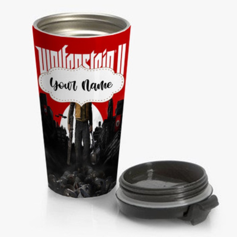 Pastele Wolfenstein II The New Colossus Custom Personalized Name Stainless Steel Travel Mug
