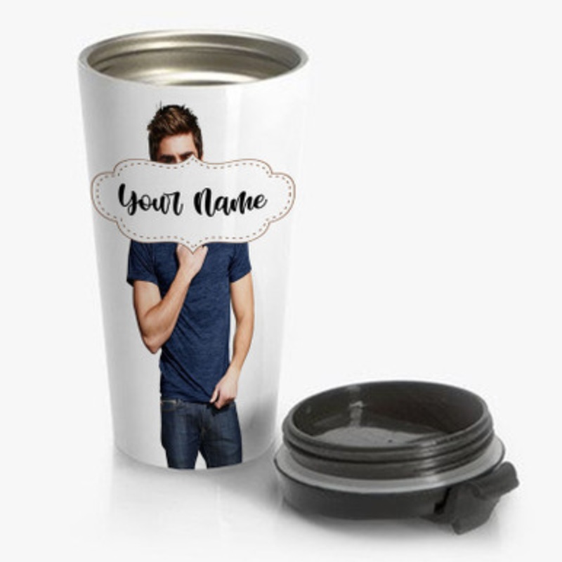 Pastele Zac Efron Custom Personalized Name Stainless Steel Travel Mug
