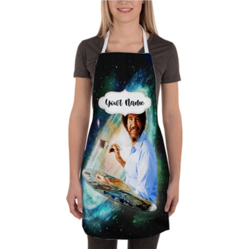 Pastele Bob Ross New Custom Personalized Name Kitchen Apron