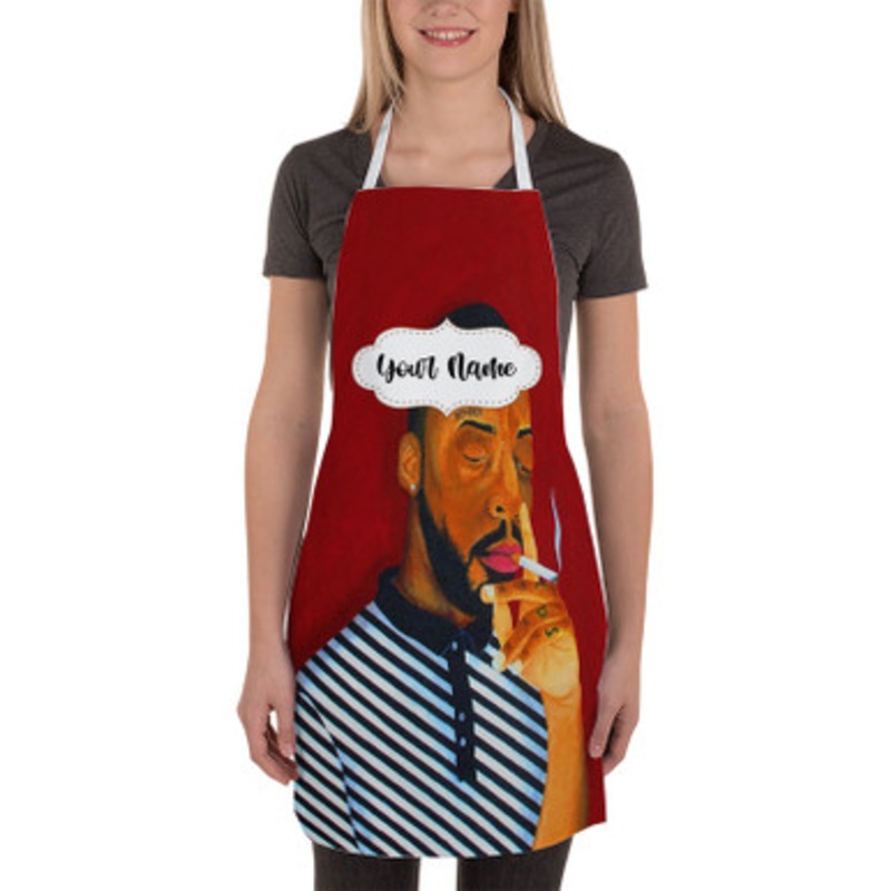 Pastele Brent Faiyaz Smoking Custom Personalized Name Kitchen Apron
