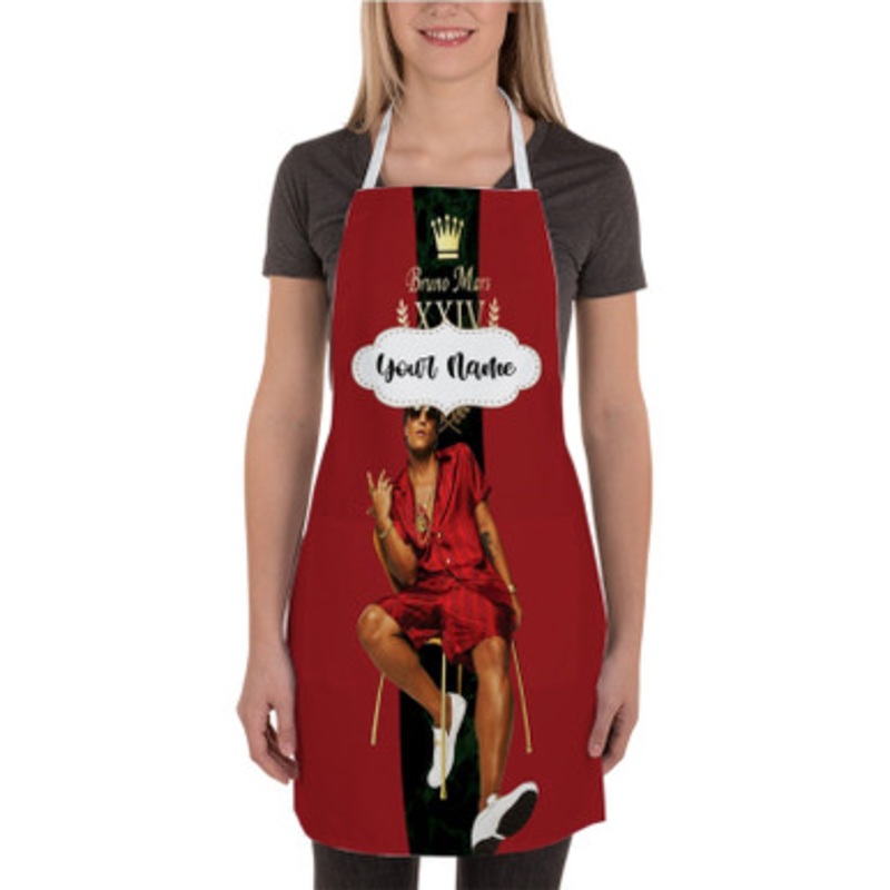 Pastele Bruno Mars 24k Magic Music Custom Personalized Name Kitchen Apron