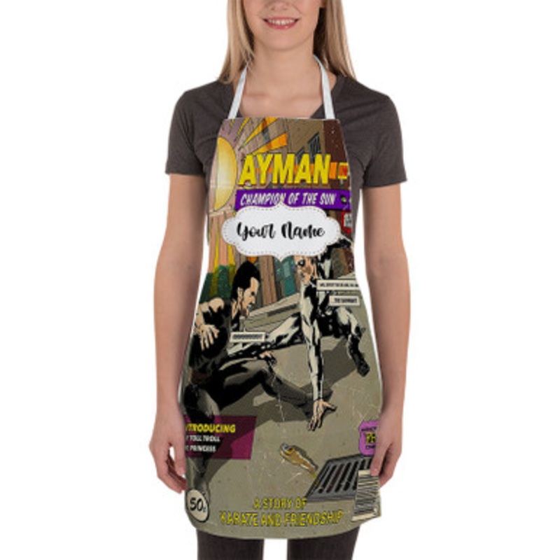 Pastele Dayman in Champion Of The Sun Custom Personalized Name Kitchen Apron