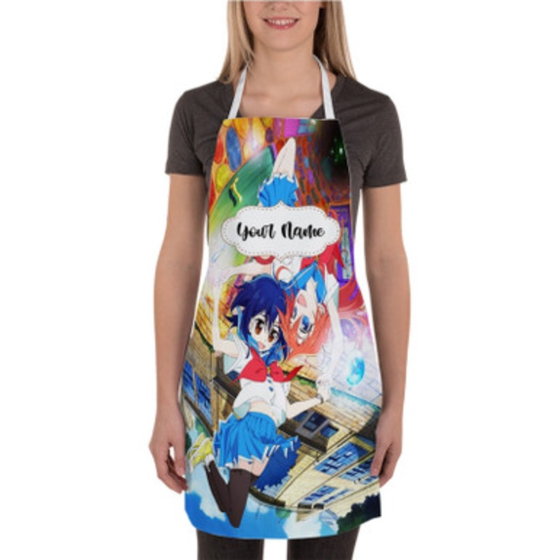 Pastele Flip Flapper Anime Custom Personalized Name Kitchen Apron