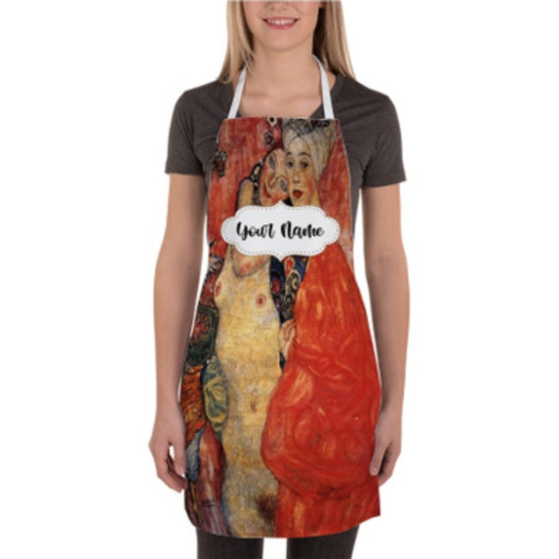 Pastele Gustav Klimt Women Friends Custom Personalized Name Kitchen Apron