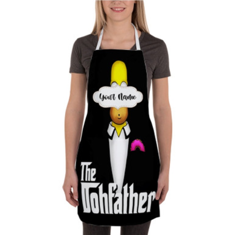 Pastele Homer Simpson Godfather Custom Personalized Name Kitchen Apron