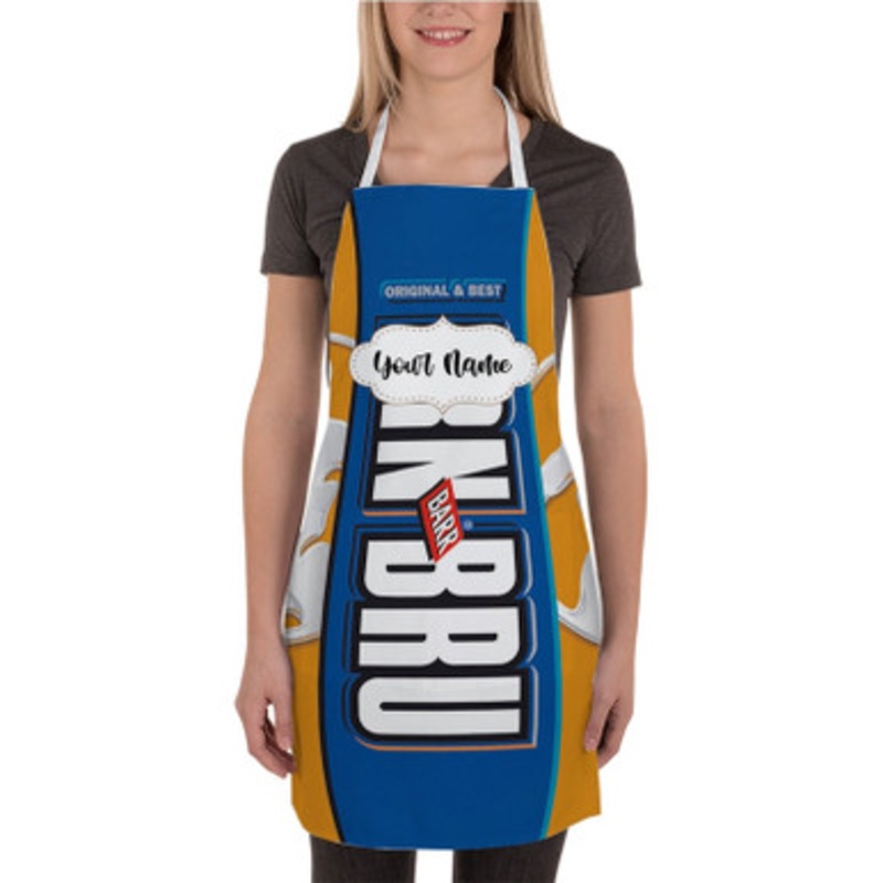 Pastele Irn Bru Soft Drink Custom Personalized Name Kitchen Apron