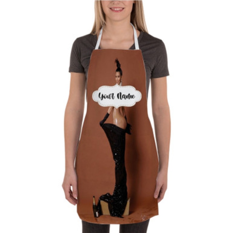 Pastele Kim Kardashian Sexy Custom Personalized Name Kitchen Apron