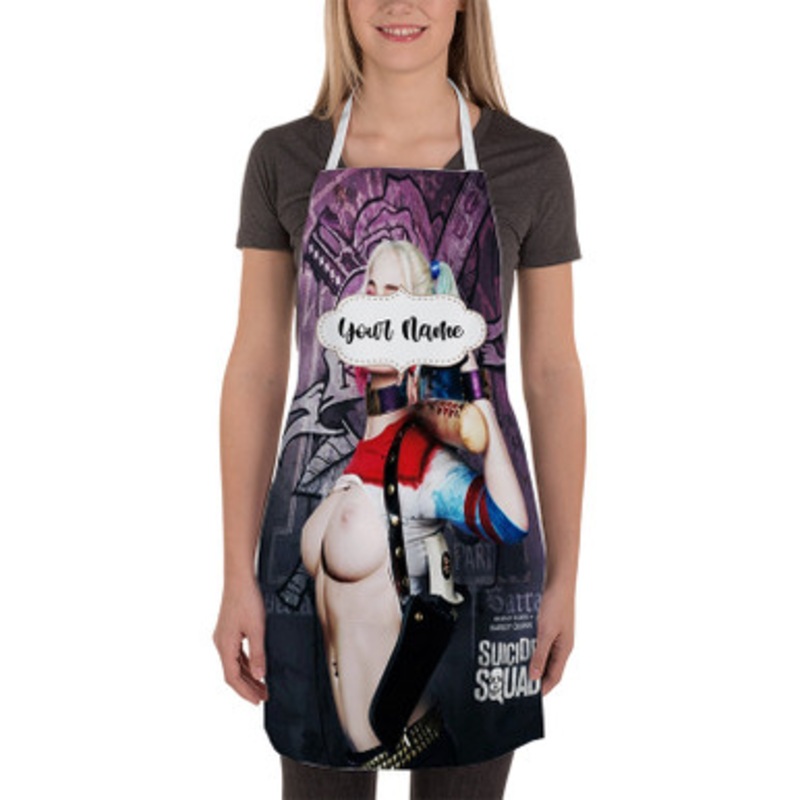 Pastele Margot Robbie Harley Quinn Custom Personalized Name Kitchen Apron