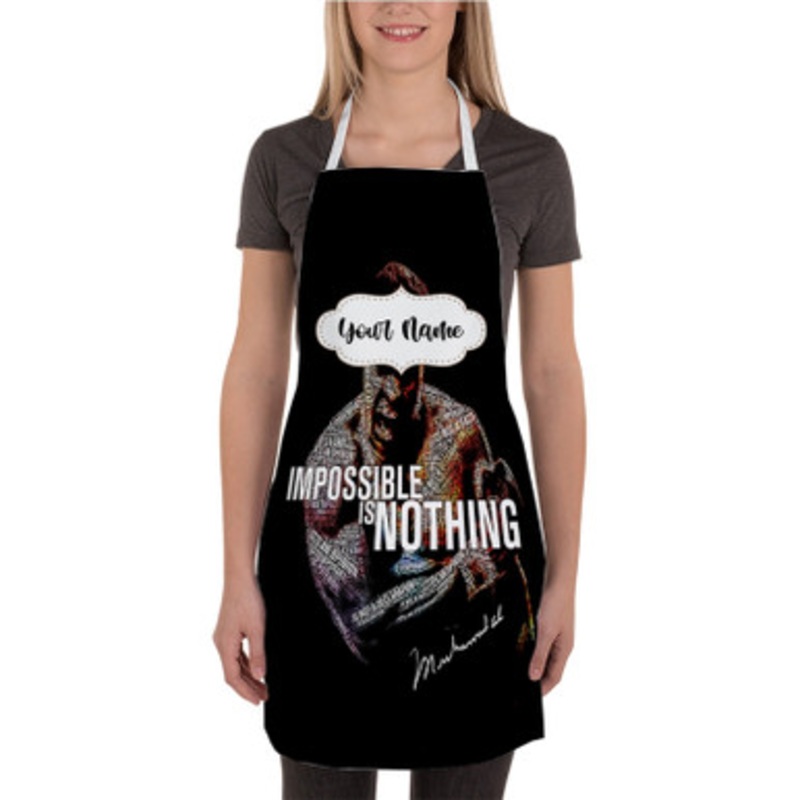 Pastele Muhammad Ali Motivational Quotes Custom Personalized Name Kitchen Apron