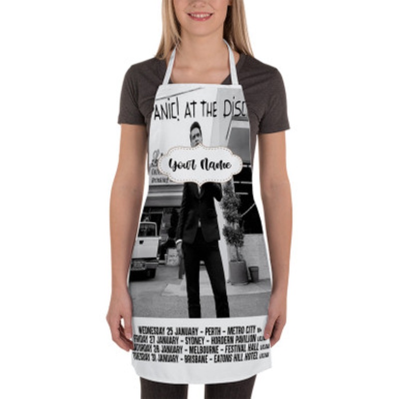Pastele Panic At The Disco Tour Australia Custom Personalized Name Kitchen Apron