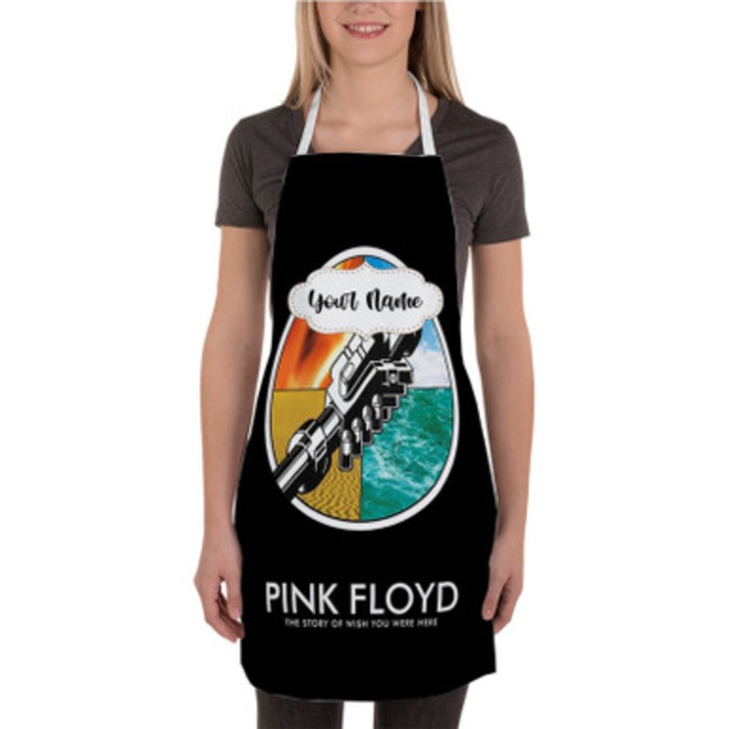 Pastele Pink Floyd Wish You Were Here Custom Personalized Name Kitchen Apron