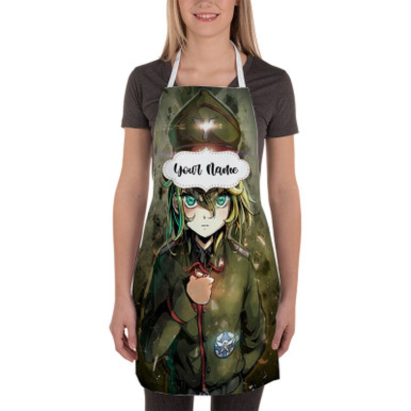 Pastele Saga of Tanya the Evil Custom Personalized Name Kitchen Apron