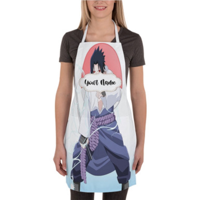 Pastele Sasuke Uchiha Naruto Custom Personalized Name Kitchen Apron