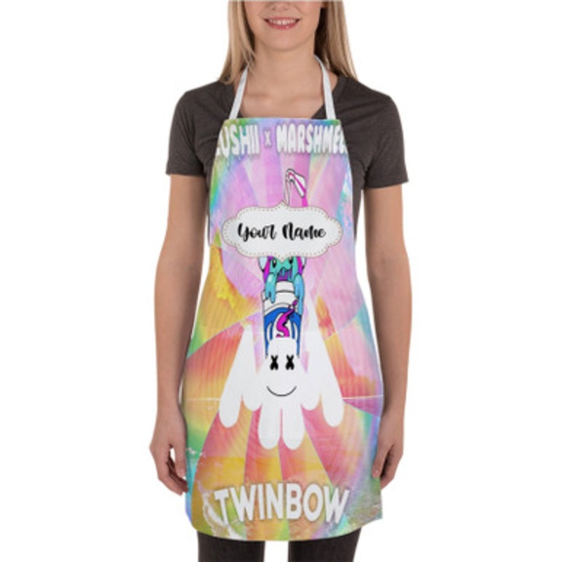 Pastele Slushii x marshmello Twinbow Custom Personalized Name Kitchen Apron
