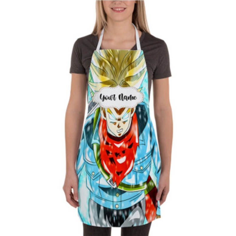 Pastele Trunks Super Saiyan Dragon Ball Super New Custom Personalized Name Kitchen Apron