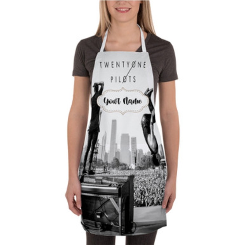 Pastele Twenty One Pilots Tyler Joseph And Josh Dun Backflip Custom Personalized Name Kitchen Apron