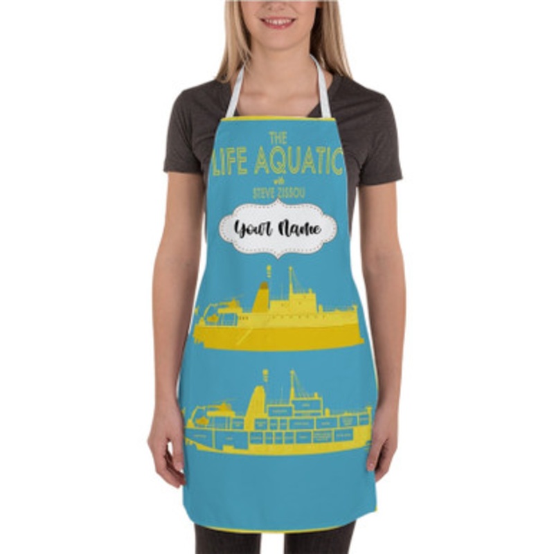 Pastele Wes Anderson s The Life Aquatic Custom Personalized Name Kitchen Apron