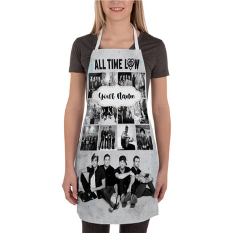 Pastele All Time Low Photo Collage Custom Personalized Name Kitchen Apron