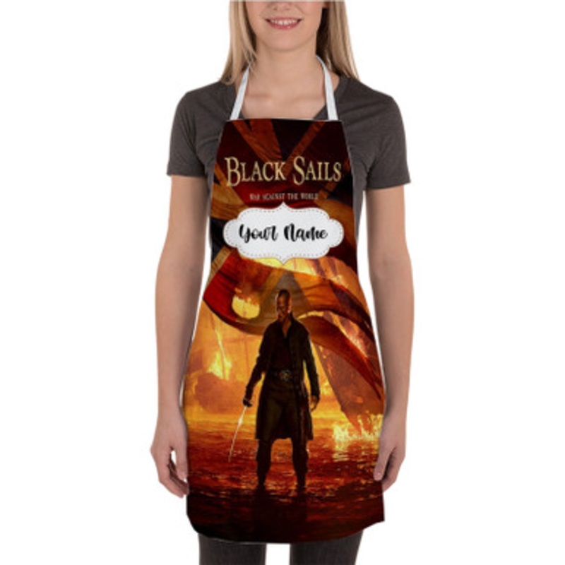 Pastele Black Sails Custom Personalized Name Kitchen Apron