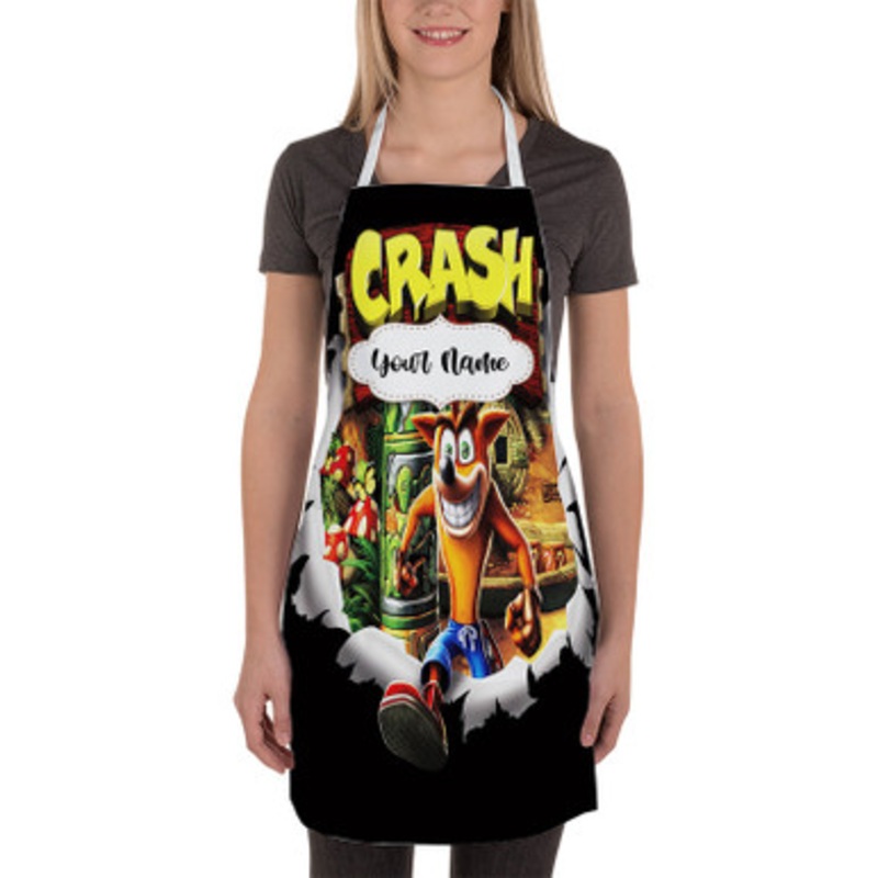 Pastele Crash Bandicoot Custom Personalized Name Kitchen Apron