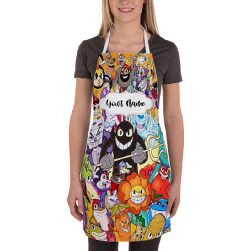 Pastele Cuphead Rogues Custom Personalized Name Kitchen Apron