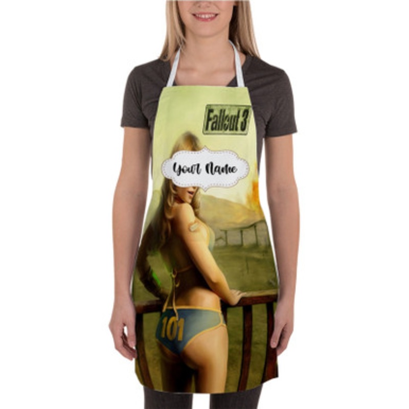 Pastele FALLOUT SEXY GIRLS Custom Personalized Name Kitchen Apron